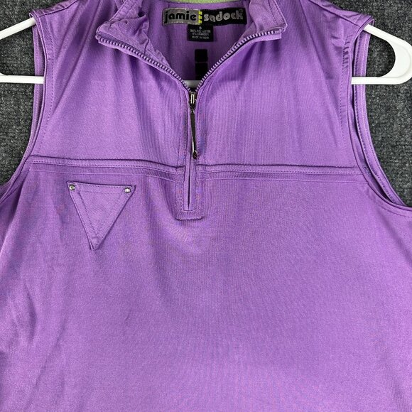 Jamie Sadock Shirt Womens Small Purple Knit Sleeveless Zip Neck Golf Top Pullov - Picture 3 of 8